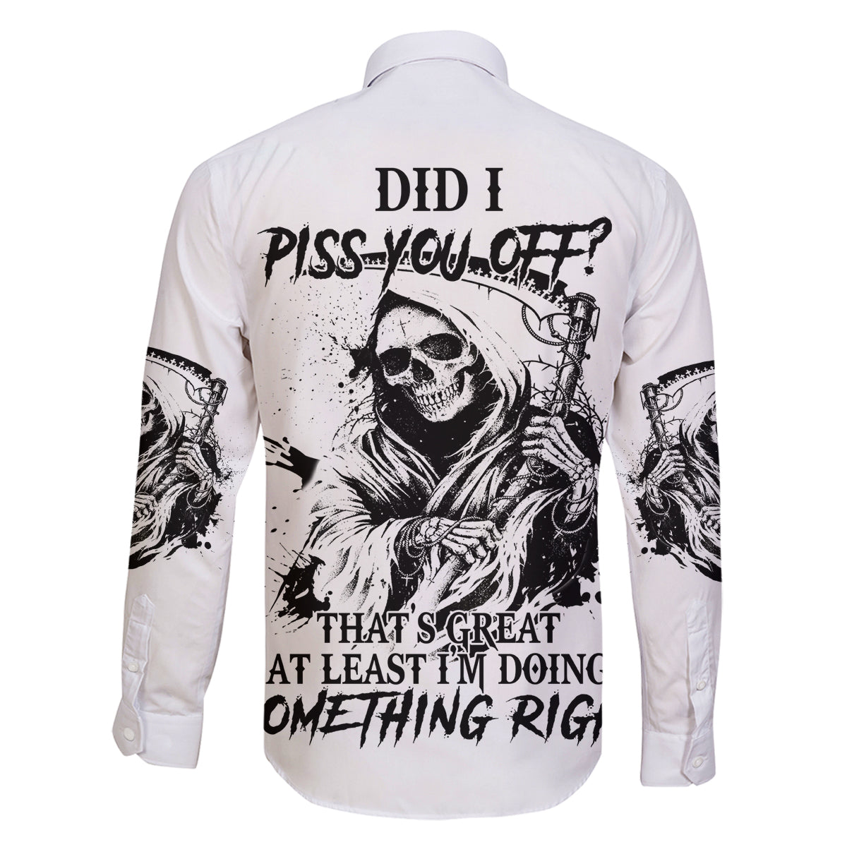 Did I Piss You Off Skull Reaper Family Matching Off Shoulder Short Dress and Hawaiian Shirt - Wonder Print Shop