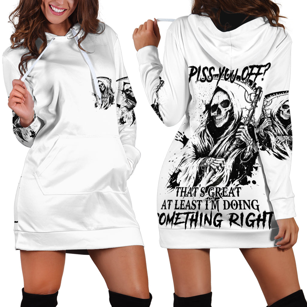 Did I Piss You Off Skull Reaper Hoodie Dress - Wonder Print Shop