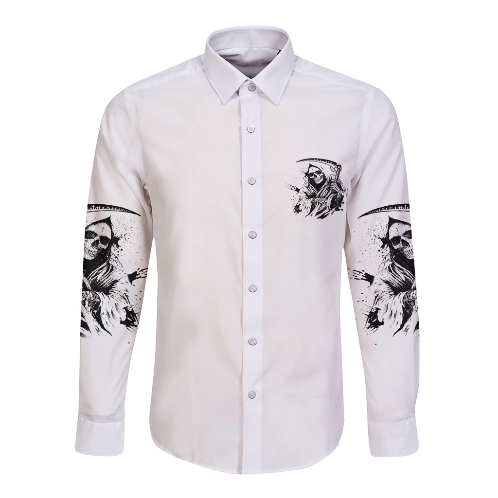 Did I Piss You Off Skull Reaper Long Sleeve Button Shirt - Wonder Print Shop