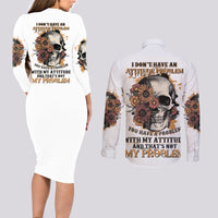 I Don't Have An Attitude Problem Couples Matching Long Sleeve Bodycon Dress and Long Sleeve Button Shirt - Wonder Print Shop