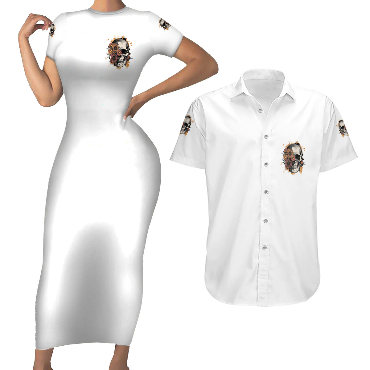 I Don't Have An Attitude Problem Couples Matching Short Sleeve Bodycon Dress and Hawaiian Shirt - Wonder Print Shop