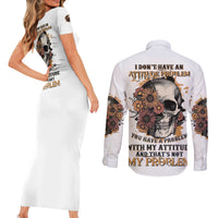 I Don't Have An Attitude Problem Couples Matching Short Sleeve Bodycon Dress and Long Sleeve Button Shirt - Wonder Print Shop