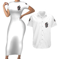 Love Me Like My Demons Do Skull Couples Matching Short Sleeve Bodycon Dress and Hawaiian Shirt - Wonder Print Shop