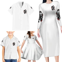 Love Me Like My Demons Do Skull Family Matching Long Sleeve Bodycon Dress and Hawaiian Shirt - Wonder Print Shop