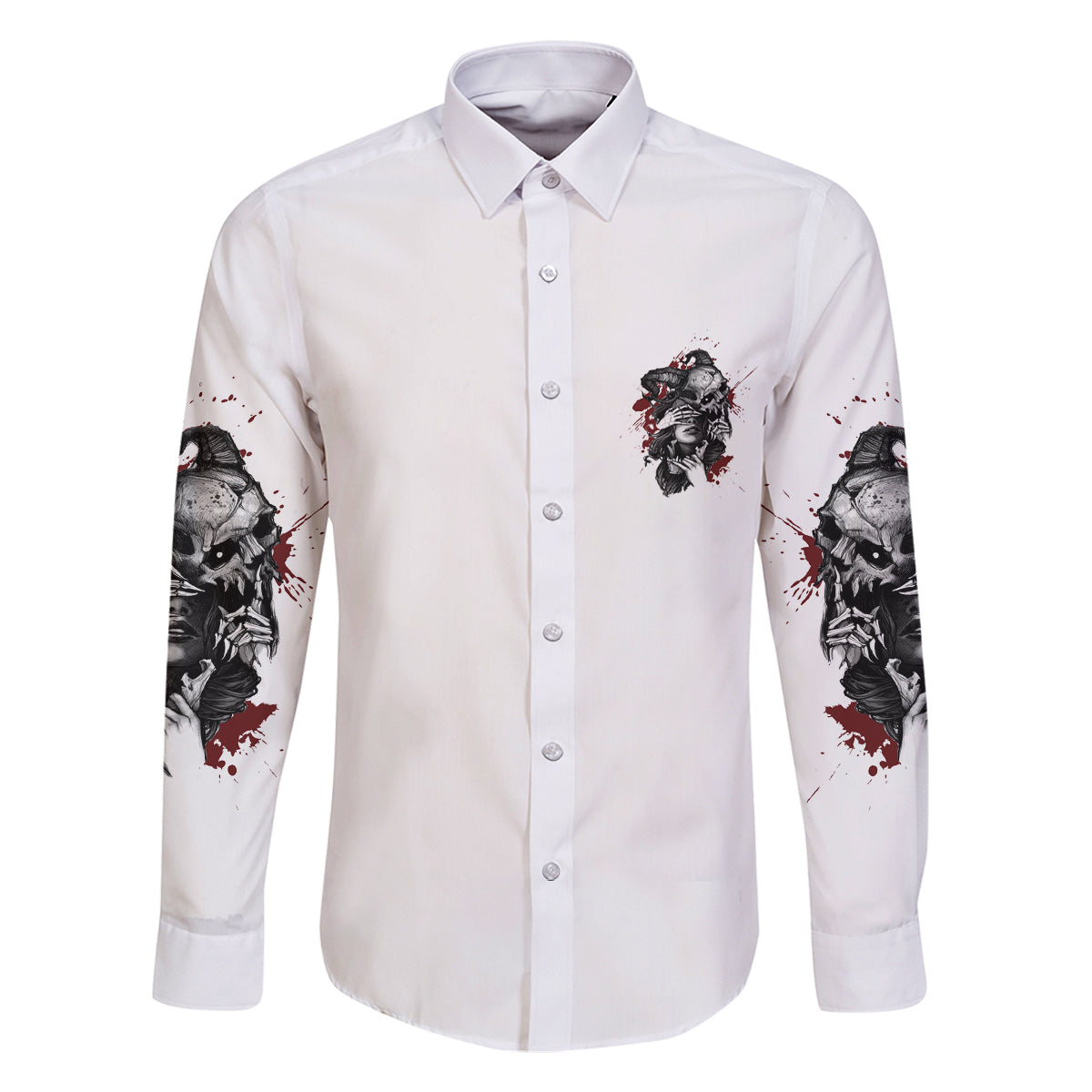 Love Me Like My Demons Do Skull Family Matching Long Sleeve Bodycon Dress and Hawaiian Shirt - Wonder Print Shop
