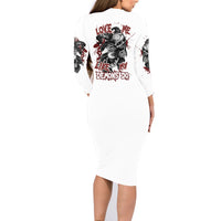 Love Me Like My Demons Do Skull Family Matching Long Sleeve Bodycon Dress and Hawaiian Shirt - Wonder Print Shop