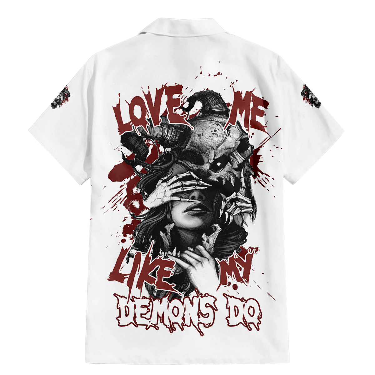 Love Me Like My Demons Do Skull Family Matching Mermaid Dress and Hawaiian Shirt - Wonder Print Shop