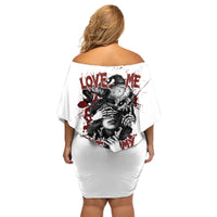 Love Me Like My Demons Do Skull Family Matching Off Shoulder Short Dress and Hawaiian Shirt - Wonder Print Shop