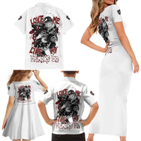 Love Me Like My Demons Do Skull Family Matching Short Sleeve Bodycon Dress and Hawaiian Shirt - Wonder Print Shop