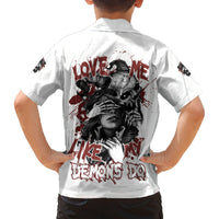 Love Me Like My Demons Do Skull Family Matching Tank Maxi Dress and Hawaiian Shirt - Wonder Print Shop