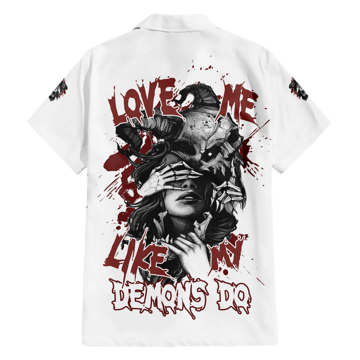 Love Me Like My Demons Do Skull Hawaiian Shirt - Wonder Print Shop