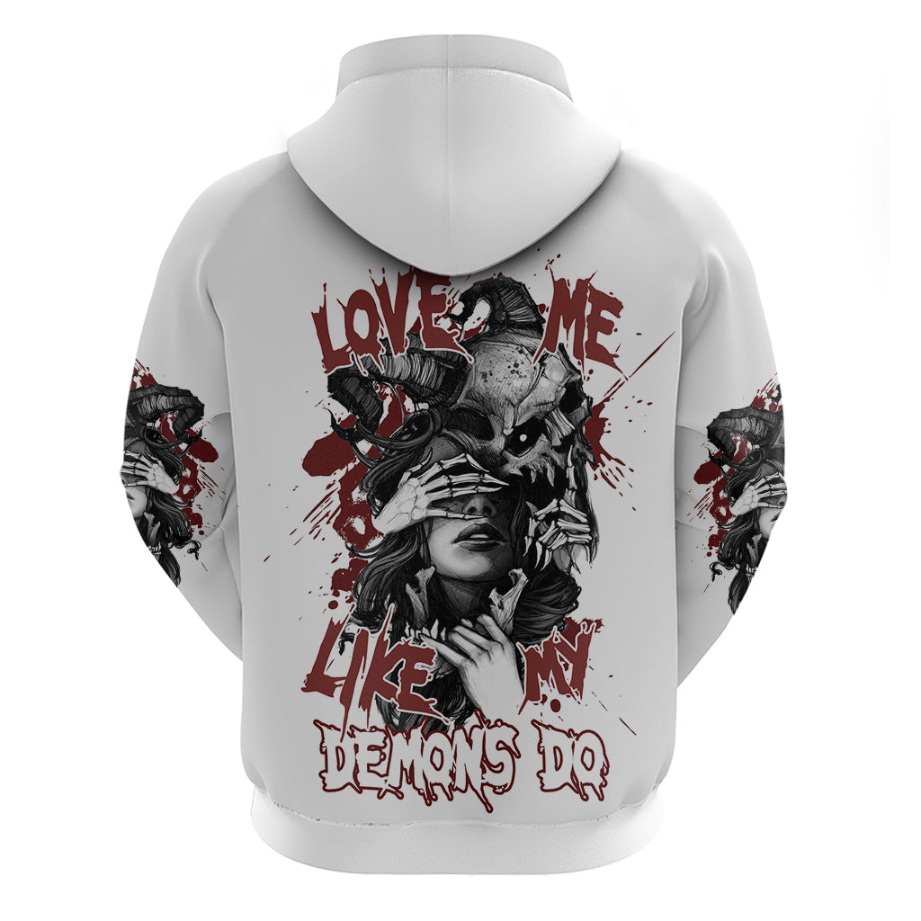 Love Me Like My Demons Do Skull Hoodie - Wonder Print Shop