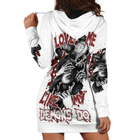 Love Me Like My Demons Do Skull Hoodie Dress - Wonder Print Shop