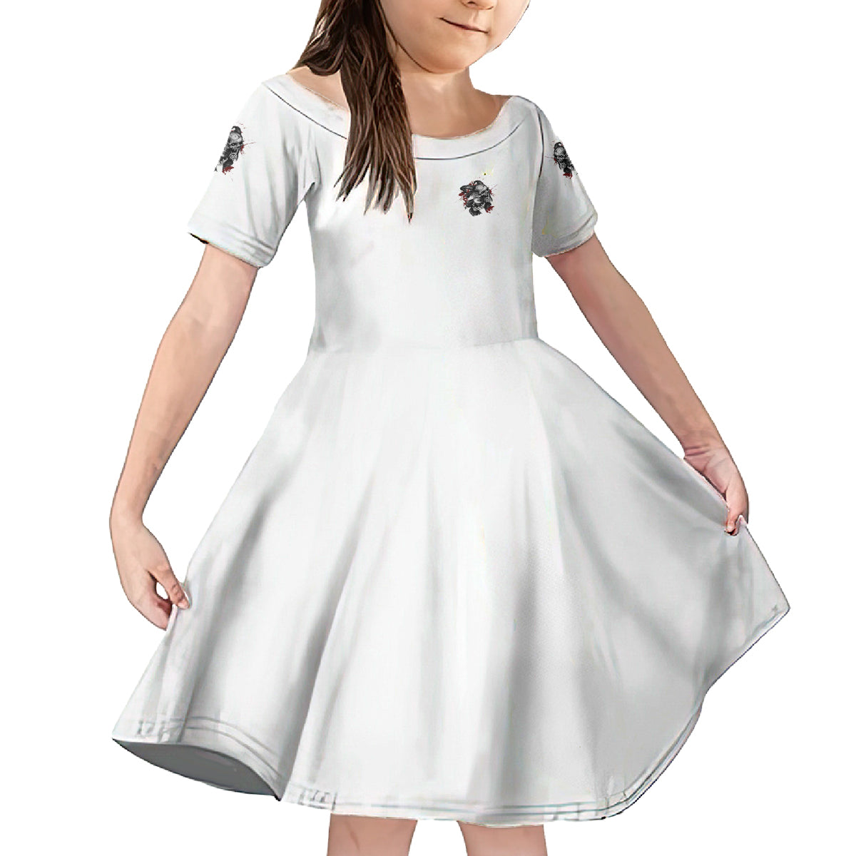 Love Me Like My Demons Do Skull Kid Short Sleeve Dress - Wonder Print Shop