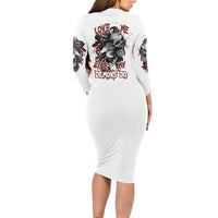Love Me Like My Demons Do Skull Long Sleeve Bodycon Dress - Wonder Print Shop