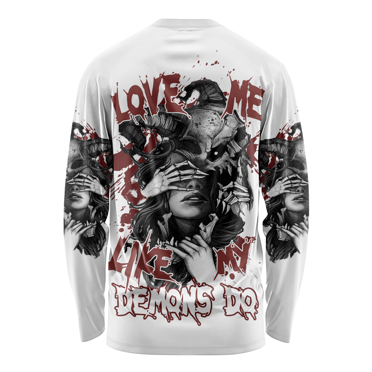 Love Me Like My Demons Do Skull Long Sleeve Shirt - Wonder Print Shop