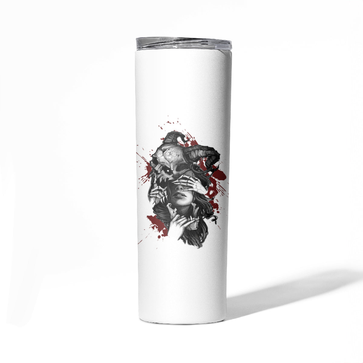 Love Me Like My Demons Do Skull Skinny Tumbler - Wonder Print Shop