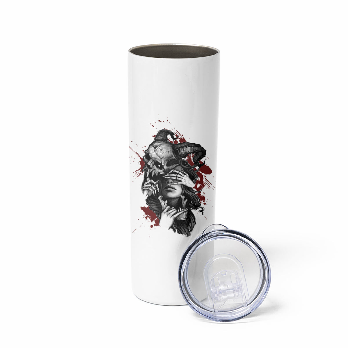 Love Me Like My Demons Do Skull Skinny Tumbler - Wonder Print Shop
