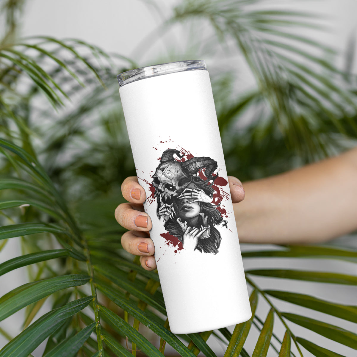 Love Me Like My Demons Do Skull Skinny Tumbler - Wonder Print Shop