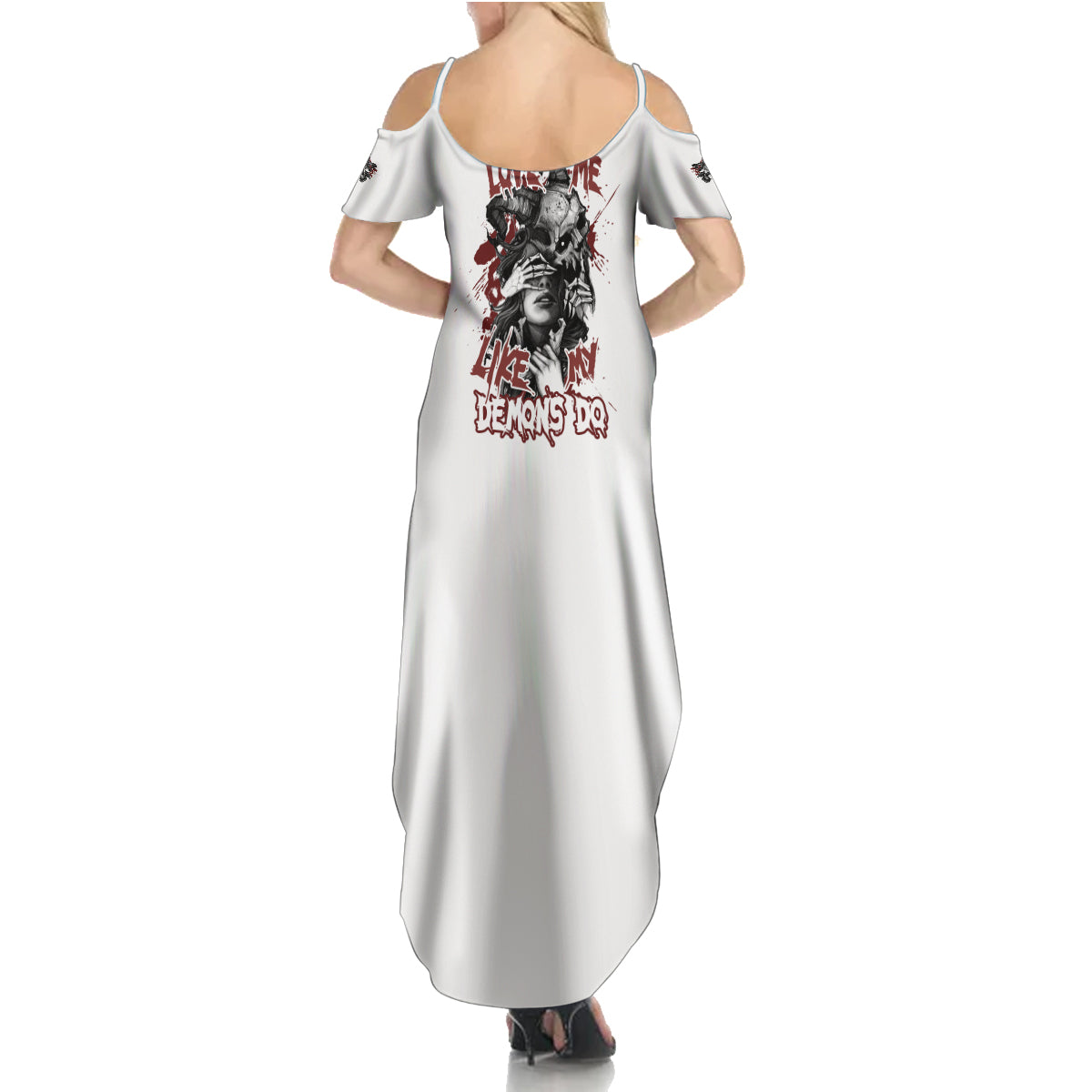 Love Me Like My Demons Do Skull Summer Maxi Dress - Wonder Print Shop