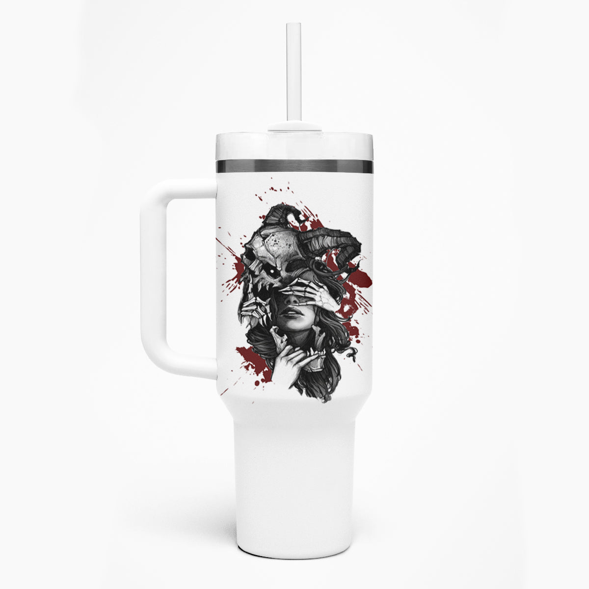 Love Me Like My Demons Do Skull Tumbler With Handle - Wonder Print Shop