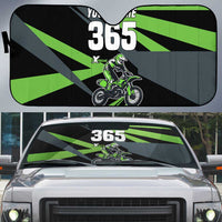 Custom Green Extreme Motocross Auto Sun Shade Dirt Bike Rider Design - Wonder Print Shop