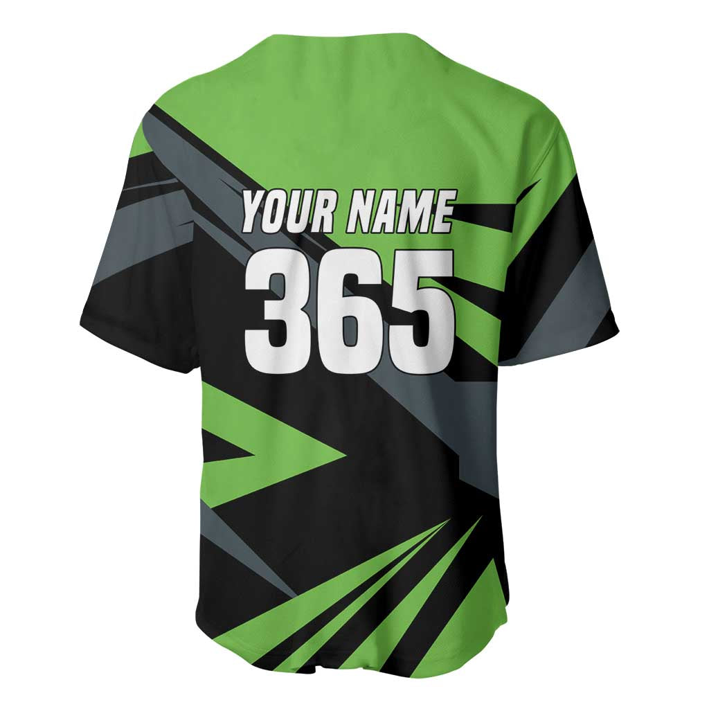 Custom Green Extreme Motocross Baseball Jersey Dirt Bike Rider Design - Wonder Print Shop