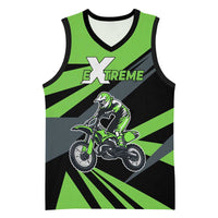 Custom Green Extreme Motocross Basketball Jersey Dirt Bike Rider Design - Wonder Print Shop