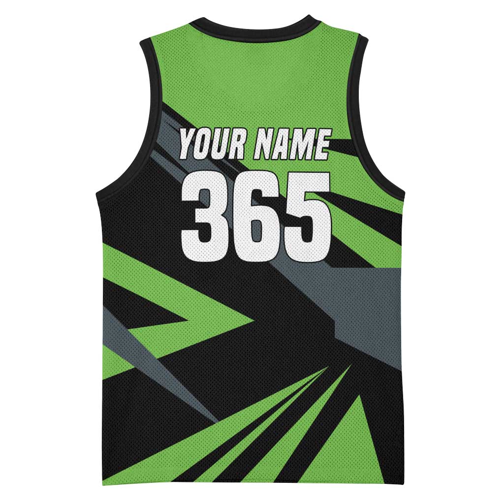 Custom Green Extreme Motocross Basketball Jersey Dirt Bike Rider Design - Wonder Print Shop