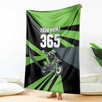 Custom Green Extreme Motocross Blanket Dirt Bike Rider Design - Wonder Print Shop