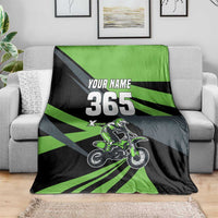 Custom Green Extreme Motocross Blanket Dirt Bike Rider Design - Wonder Print Shop