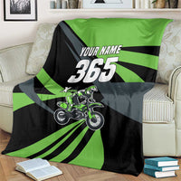 Custom Green Extreme Motocross Blanket Dirt Bike Rider Design - Wonder Print Shop