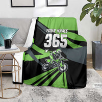 Custom Green Extreme Motocross Blanket Dirt Bike Rider Design - Wonder Print Shop
