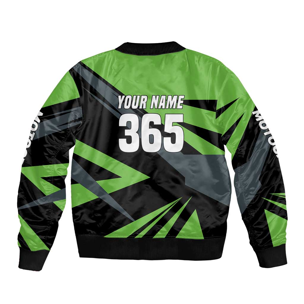 Custom Green Extreme Motocross Bomber Jacket Dirt Bike Rider Design - Wonder Print Shop