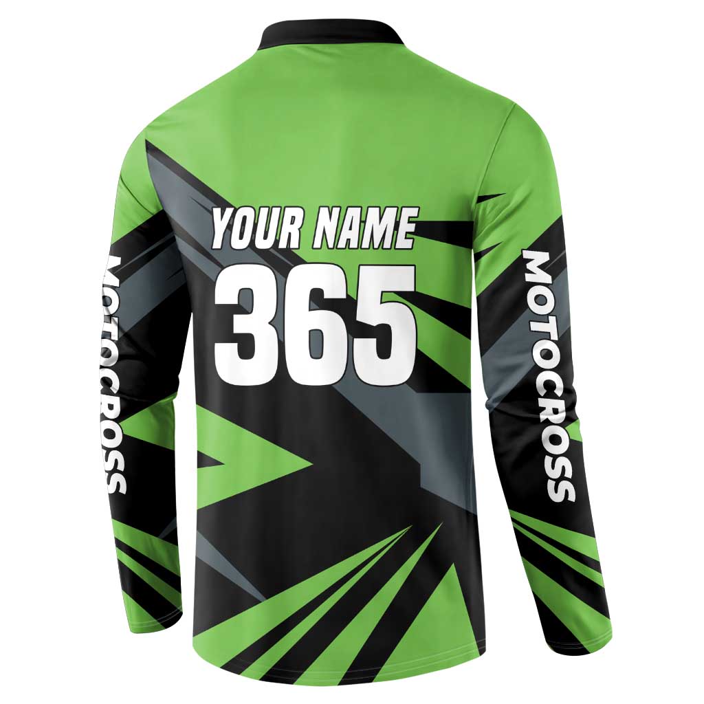 Custom Green Extreme Motocross Button Sweatshirt Dirt Bike Rider Design - Wonder Print Shop
