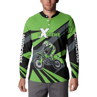 Custom Green Extreme Motocross Button Sweatshirt Dirt Bike Rider Design - Wonder Print Shop