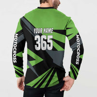 Custom Green Extreme Motocross Button Sweatshirt Dirt Bike Rider Design - Wonder Print Shop