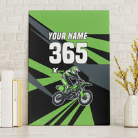 Custom Green Extreme Motocross Canvas Wall Art Dirt Bike Rider Design - Wonder Print Shop