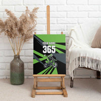 Custom Green Extreme Motocross Canvas Wall Art Dirt Bike Rider Design - Wonder Print Shop