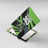 Custom Green Extreme Motocross Canvas Wall Art Dirt Bike Rider Design - Wonder Print Shop