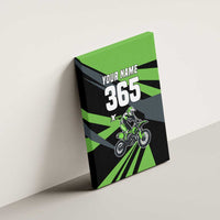 Custom Green Extreme Motocross Canvas Wall Art Dirt Bike Rider Design - Wonder Print Shop