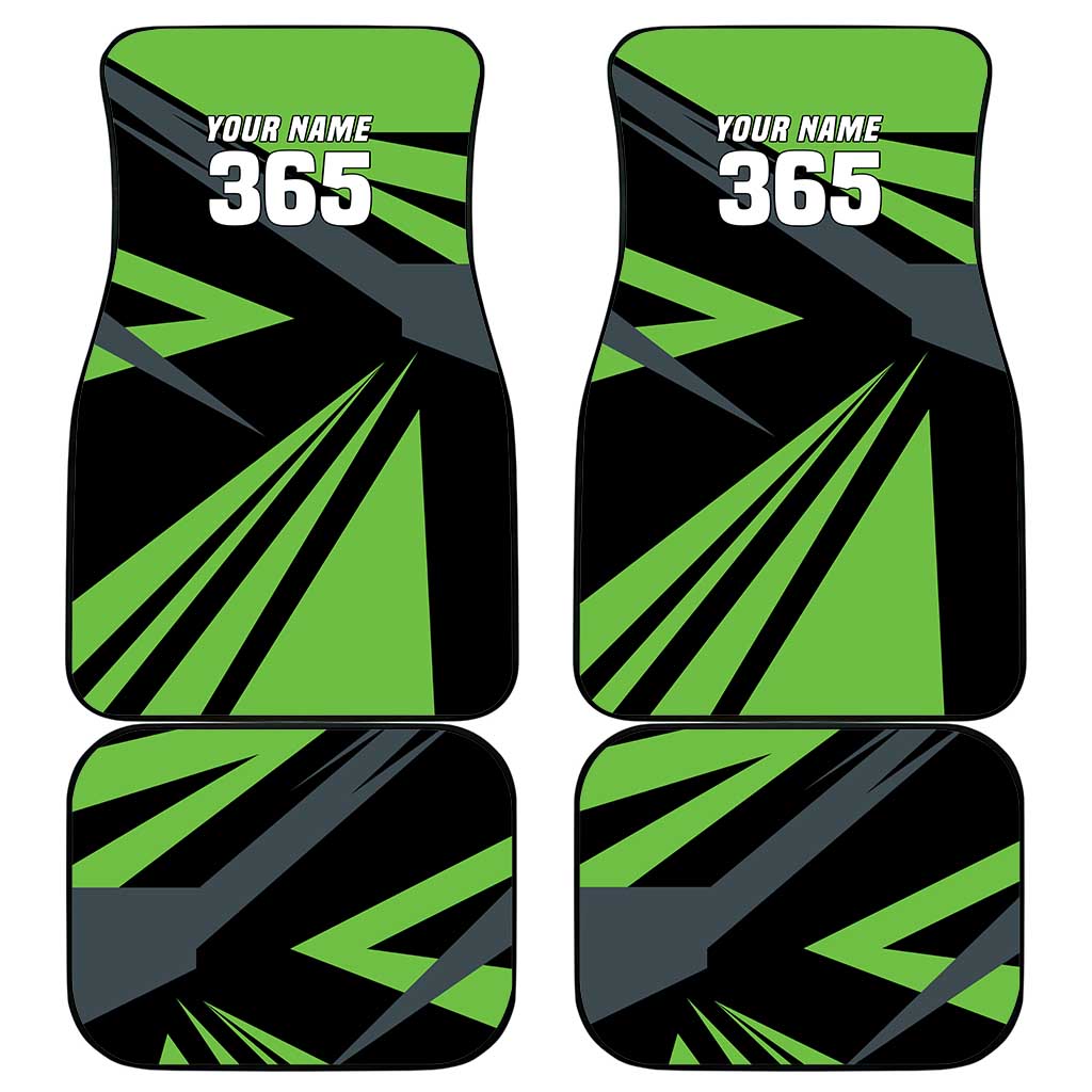 Custom Green Extreme Motocross Car Mats Dirt Bike Rider Design - Wonder Print Shop