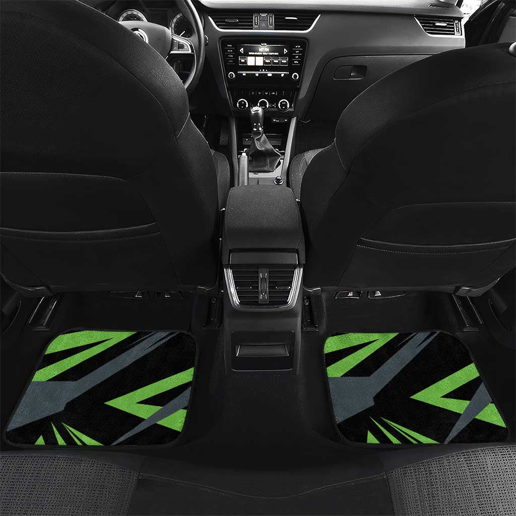 Custom Green Extreme Motocross Car Mats Dirt Bike Rider Design - Wonder Print Shop