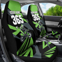 Custom Green Extreme Motocross Car Seat Cover Dirt Bike Rider Design - Wonder Print Shop