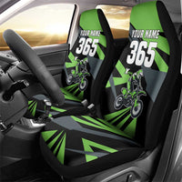 Custom Green Extreme Motocross Car Seat Cover Dirt Bike Rider Design - Wonder Print Shop