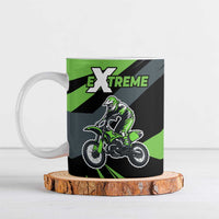 Custom Green Extreme Motocross Ceramic Mug Dirt Bike Rider Design - Wonder Print Shop