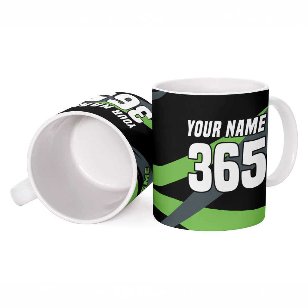 Custom Green Extreme Motocross Ceramic Mug Dirt Bike Rider Design - Wonder Print Shop