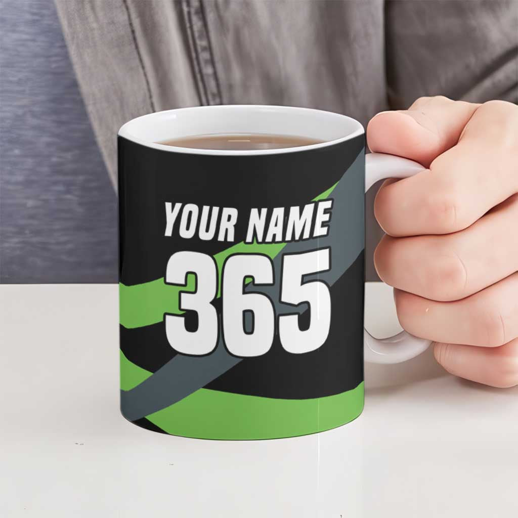 Custom Green Extreme Motocross Ceramic Mug Dirt Bike Rider Design - Wonder Print Shop