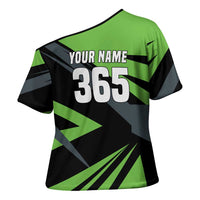 Custom Green Extreme Motocross Cross Shoulder Shirt Dirt Bike Rider Design - Wonder Print Shop