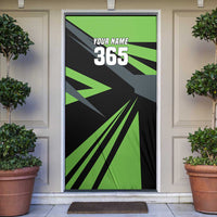 Custom Green Extreme Motocross Door Cover Dirt Bike Rider Design - Wonder Print Shop